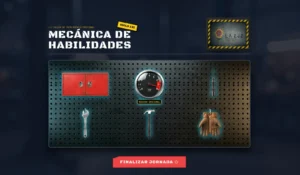 Pantalla del taller Mecánica de Habilidades con herramientas visuales de inteligencia emocional