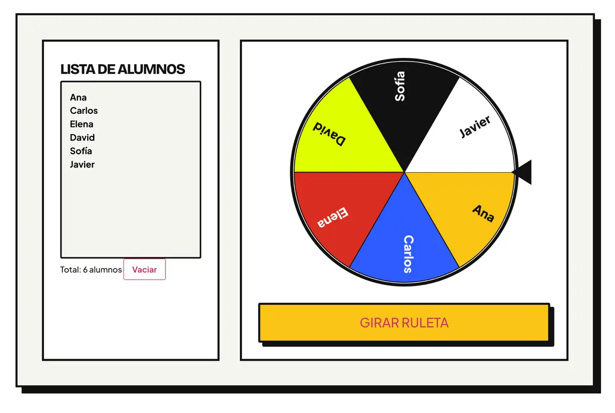 Ruleta interactiva de La EJE para dinamizar clases con alumnos