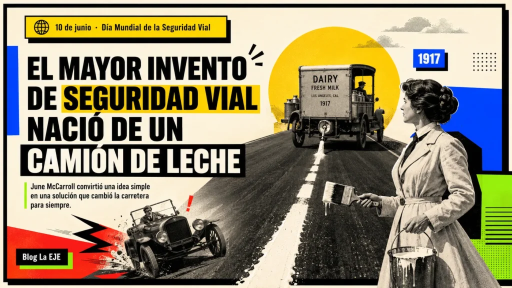 El origen de la línea central de la carretera y su impacto en la seguridad vial, inspirado en la idea de June McCarroll en 1917